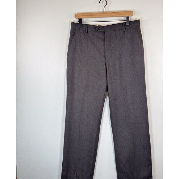 Paul Smith Mens Dress Pants Black Pinstriped Wool Straight Italian Trouser 40x31 - Picture 5 of 10